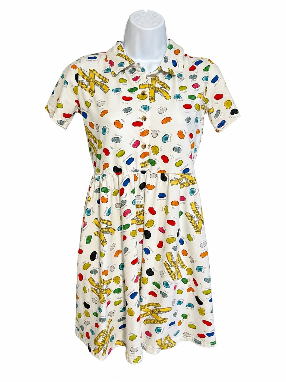 Cakeworthy x Harry Potter Bertie Bott’s Every Flavour Beans shirt dress, size SP